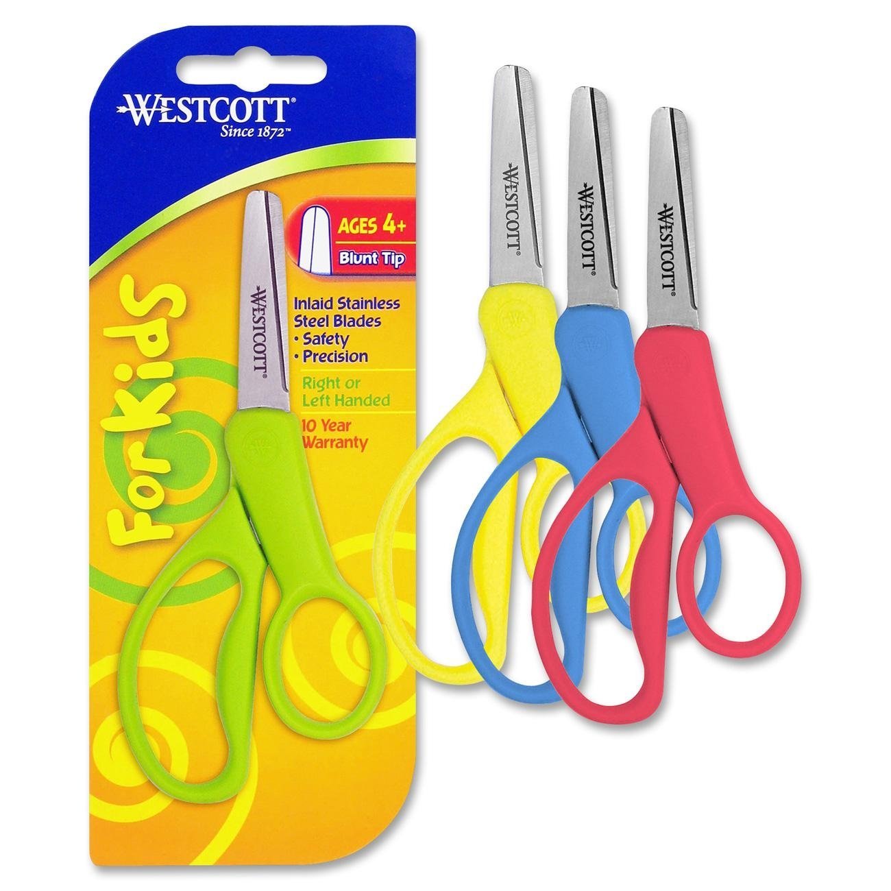 School Smart Lefty Kids Scissor, Blunt Tip, 5 Inches, Yellow/Blue