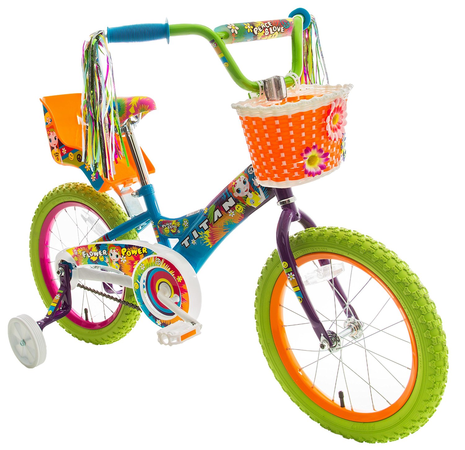 16 inch girl bike with doll seat