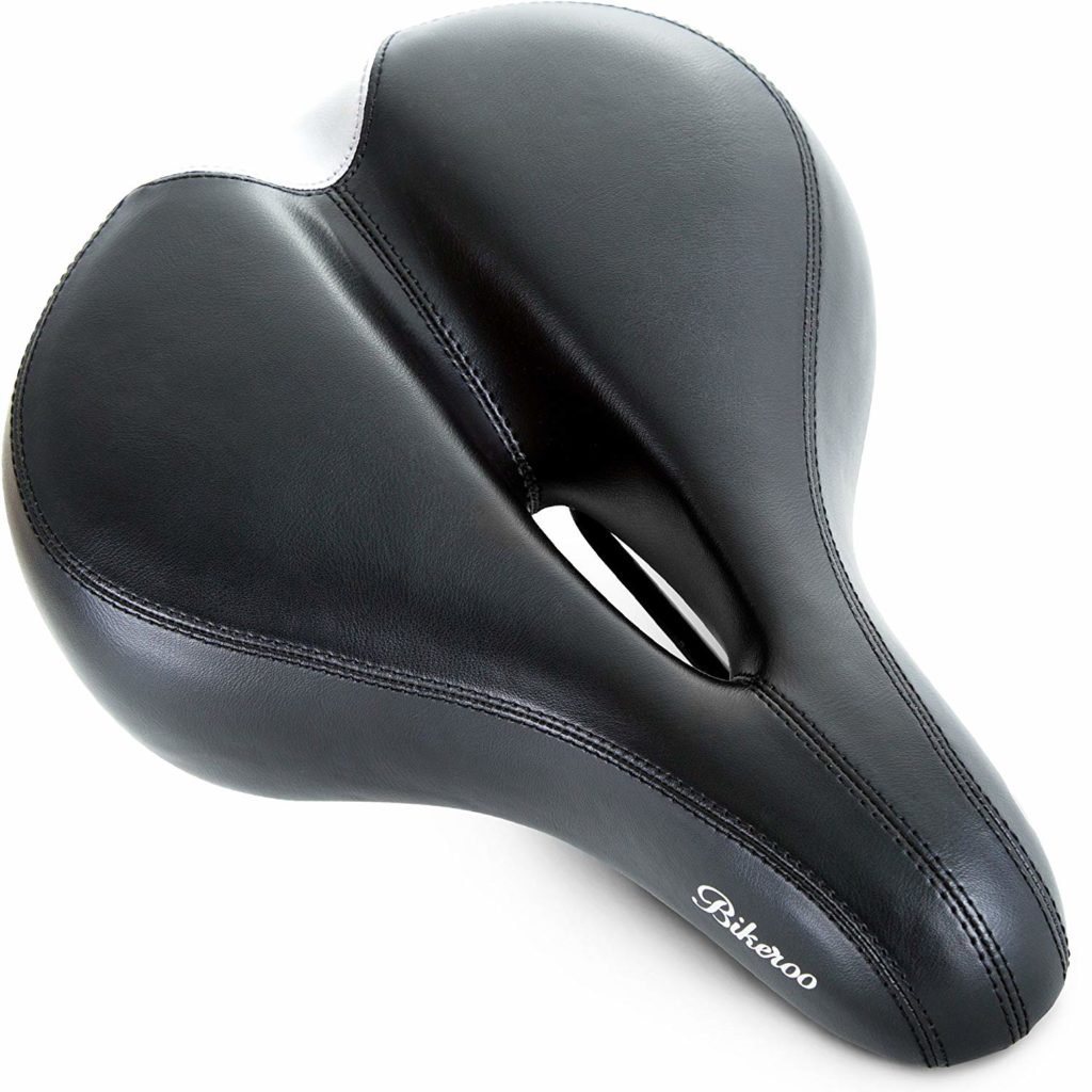 red bicycle saddle